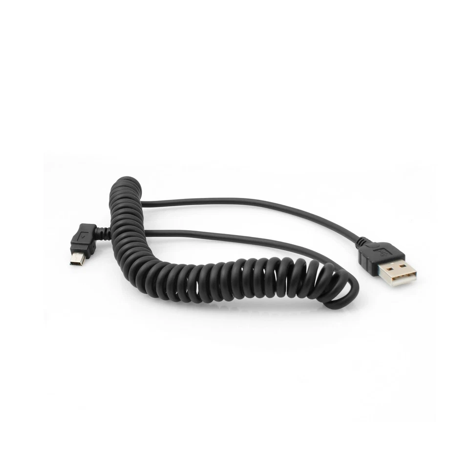 System-S Mini USB cable espiral 90 grados ángulo conector angular (izquierda) - Imagen 1 de 1