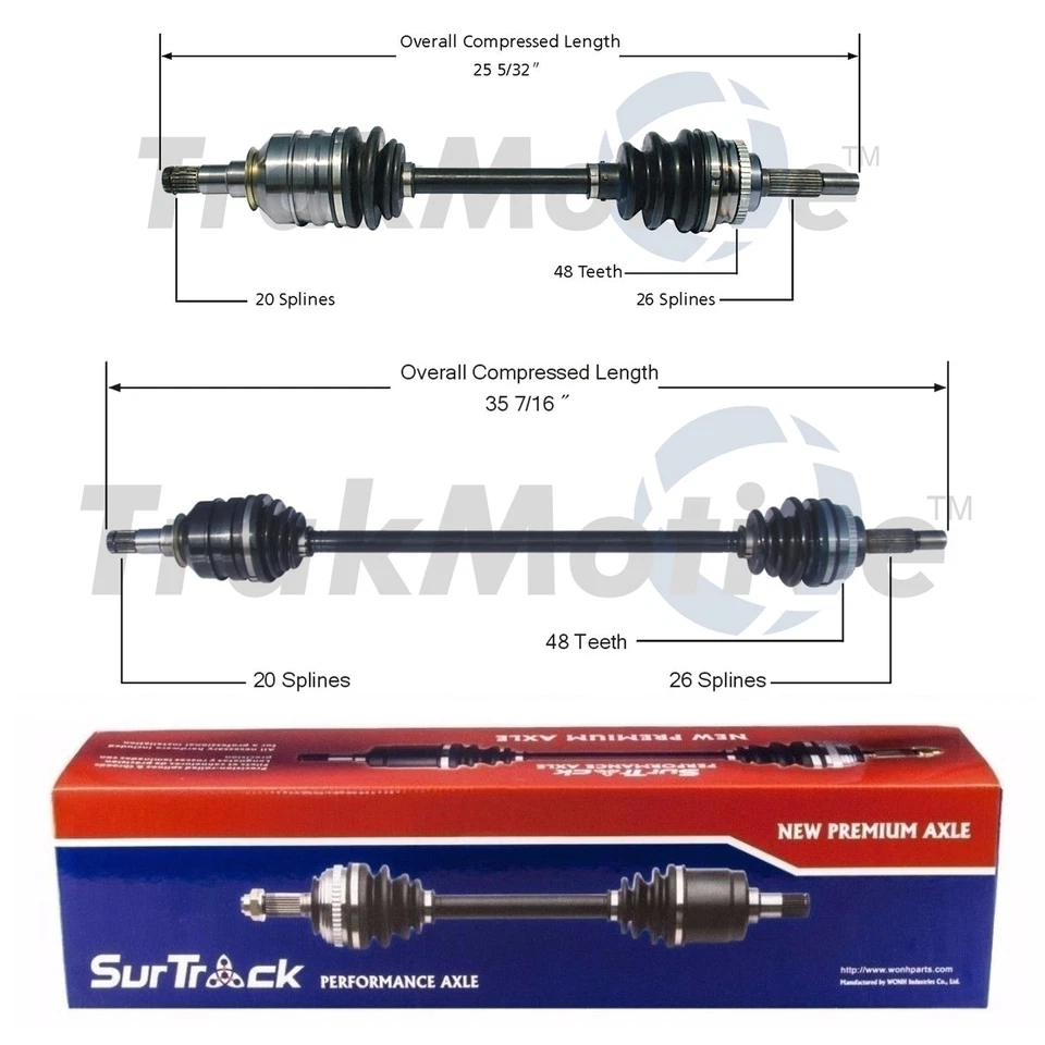 Conjunto de 2 eixos dianteiros SurTrack par CV para Toyota Prius FWD 2001-2003 - Imagem 1 de 1