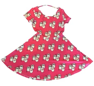 Say What Girls Pink Cat Dress Size Medium Stretchy - Picture 1 of 2