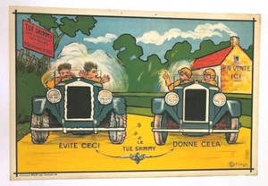 affiche ancienne 1930 TUE SHIMMY litho CYCLECAR AMILCAR MORGAN DARMONT AUSTIN 7? - Bild 1 von 1