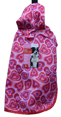 Abrigo de Lluvia Único Corazones Rosa y Rojo Petz Talla Pequeña Nuevo con Etiquetas Foto 1 de 3