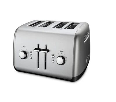 KitchenAid KMT4115CU Tostadora de 4 Rebanadas con Palanca Manual de Elevación Alta, Contorno Plateado Foto 1 de 3