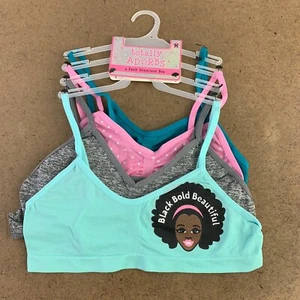 Totally Adorbs Girl Medium Colorful Black Bold Beautiful Seamless Bra 4 Pack NWT - Picture 1 of 6