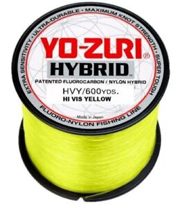 YO-ZURI HYBRID Fluorocarbon Fishing Line 20lb/600yd HI VIS