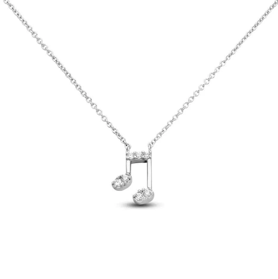 Collana Stroili in argento 925 con nota musicale con zirconi 1672093 - Immagine 1 di 3