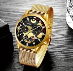 Men’s Luxury Golden Stylish Watch - Picture 1 of 3