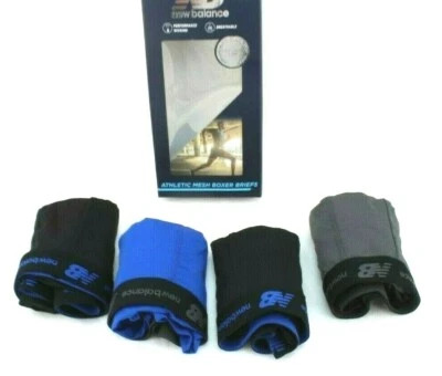 Paquete de 4 calzoncillos boxer NEW BALANCE L 36-38 multicolores que absorben el rendimiento precio de venta sugerido por el fabricante 45 USD Foto 1 de 4