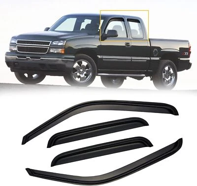 Viseras de ventana protector solar de lluvia para Chevy Silverado GMC Sierra 99-06 cabina extendida Foto 1 de 4