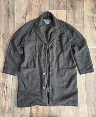 Vintage 80s Versus Gianni Versace Button/Zip Wool Coat - Image 1 of 4