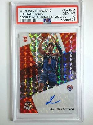 2019 Mosaic Rui Hachimura Rookie AUTO SILVER - PSA 10 (Auto 10) - POP 36 - Image 1 of 2