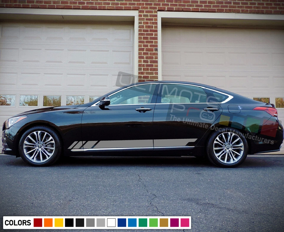 Calcomanía adhesiva vinilo rayas laterales para Hyundai Genesis Racing llantas guardabarros ventana Foto 1 de 4