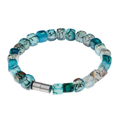 Ernstes Design Armband Edelstahl A541 Drachen Venen Achat Würfel edvita petit  - Bild 1 von 3