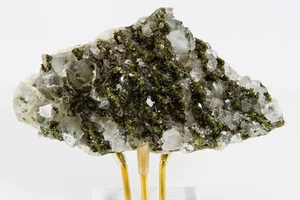 Green Epidote and Quartz Crystal Cluster Hakkari Turkey 102mm 171g H2114 - Picture 1 of 14