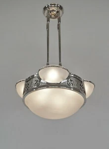 RARE FRENCH 1930 ART DECO CHANDELIER ......... lamp muller degue daum era France - Picture 1 of 12