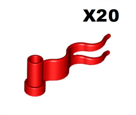 Lego ® Lot 10 Drapeaux Rouge Red Flag Streamer 4495 NEW - Photo 1/1