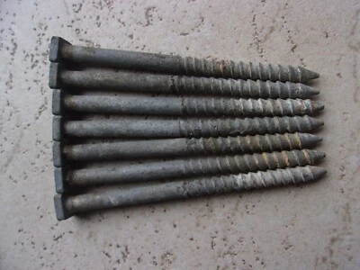 tirefond ancien boulon vis à bois galvanisé Tête carré 125 mm - Photo 1/2