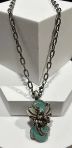 Glow FAIRY Necklace Blacklight Reactive Glow The Dark On 20” Heavy Chain GREEN - Picture 1 of 5