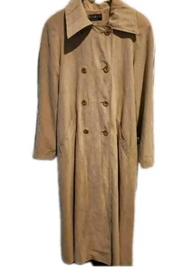 Vintage Komitor Full Length Trench Coat Women's Lg Double Breasted Made USA - Picture 1 of 7