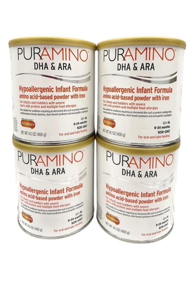 4 latas PURAMINO DHA & ARA fórmula infantil-14,1 oz polvo caducado 26/03+ Foto 1 de 1