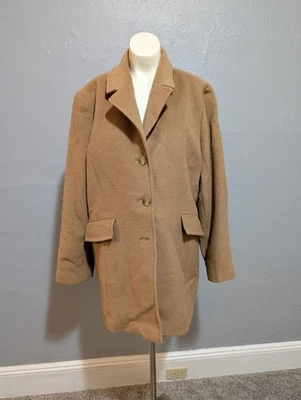 Vintage Calvin Klein Peacoat 12 Camel Carolyn Bessette 90s Camel Jacket Overcoat - Image 1 of 4