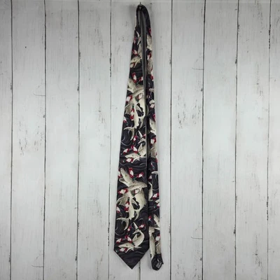 Salsa TABASCO 100 % seda para hombre corbata temática tiburón negro gris 56" usada en excelente estado Foto 1 de 4