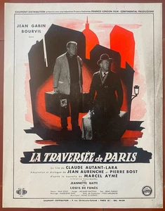 Plaquette LA TRAVERSEE DE PARIS Claude Autant-Lara JEAN GABIN Bourvil 1956 - Imagen 1 de 2