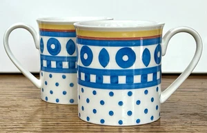 TWIST ANNA Set of 2 Coffee Mugs Vintage Villeroy & Boch Luxembourg Blue Vilbo - Picture 1 of 13