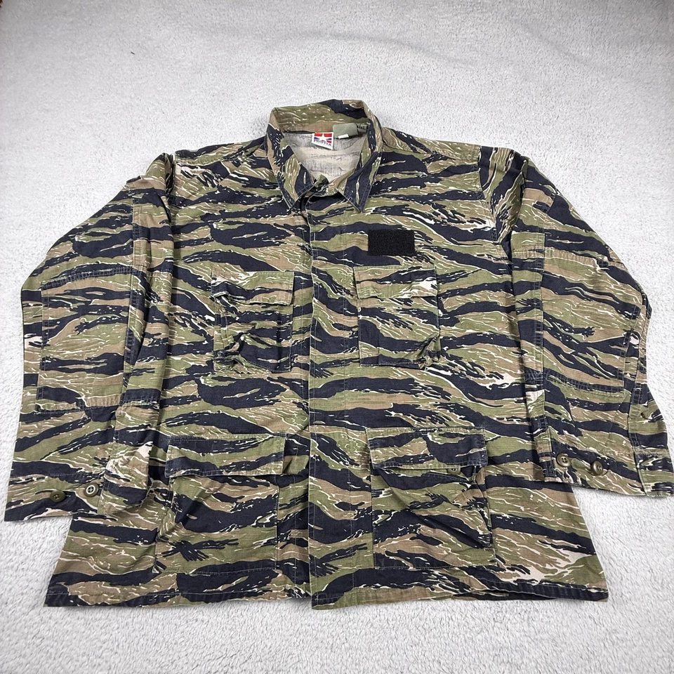 Propper Jacket Mens 2XL Tiger Stripe Camo BDU Combat Shirt Ripstop - Image 1 of 4