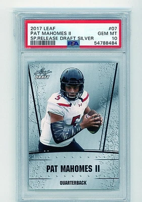 2017 Leaf #07 Patrick Mahomes II SP Release Draft Silver Rookie PSA 10 Gem Mint - Image 1 of 2