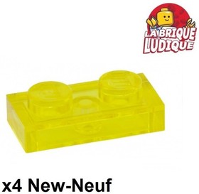 Lego 4X Plate 1X2 2X1 Transparent Yellow 3023 New