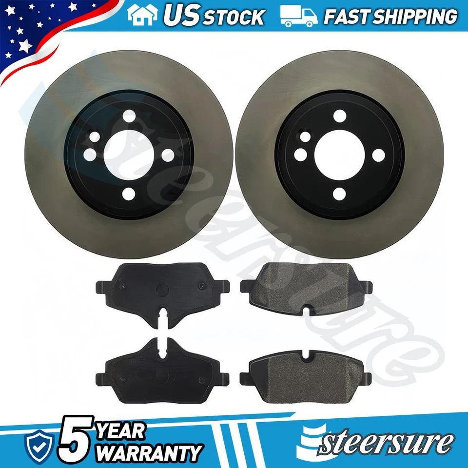 Kit de pastillas de freno delanteras y rotor para Mini Cooper 2009 2011 2012-2014 2015 1,6 L L4 Foto 1 de 1