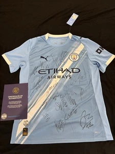 Man City 25/26 Brand New Squad Signed Shirt With Official Club COA - Picture 1 of 2