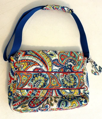 Vera Bradley Messenger Bag Commuter Laptop Work School Marina Paisley EXCELLENT - Image 1 of 4