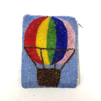 De colección Años 70 Hecho a Mano Multicolor Globo de Aire Caliente Semilla Cuentas Min Cremallera Bolsa Foto 1 de 4