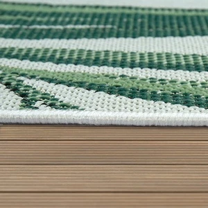 Outdoor Rug Green Beige with Palm Leaf Pattern for Patio Green 3'11" x 5'7" - Picture 1 of 4