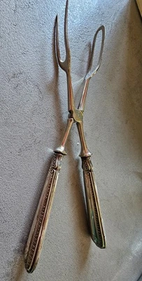 Forchetta Pinza Per Carne In Argento 800 Vintage - Immagine 1 di 4