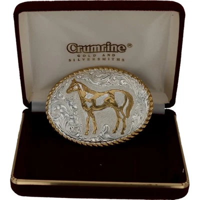 New Silver P Horse Western Rodeo Cowboy Cowgirl Horseback Riding Belt Buckle - Image 1 of 4