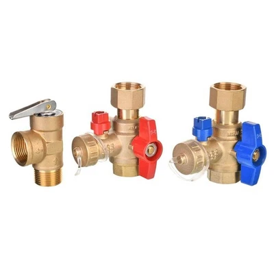 Válvulas de servicio de latón Rheem para calentadores de agua sin tanque Foto 1 de 4