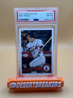 2011 Topps Update #US175 Mike Trout Angels RC Rookie PSA 8 NM-MT - Image 1 of 2