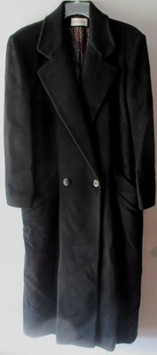 Abrigo largo vintage Charles Klein 100 % lana pura Worumbo de Forstmann L negro Foto 1 de 4