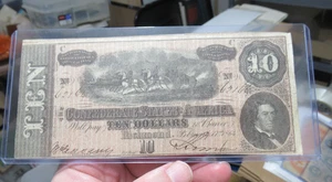 1864 10 $ Konföderierte Staaten CSA Bürgerkrieg Banknote Richmond Währung S# 21.06.66 - Bild 1 von 8
