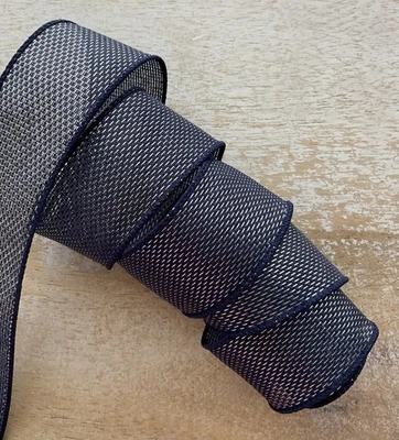 5 yds. NAVY BLUE WIRE RIBBON 1 1/2" Wide - Image 1 of 4