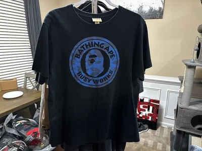 Camiseta BAPE A Bathing Ape Busy Works Azul Camuflada Talla Grande Foto 1 de 4