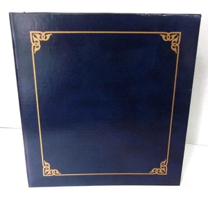 Vintage Photo Album DARK BLUE w/23 Binder Sheets 11.5x11x2.5" - Picture 1 of 5