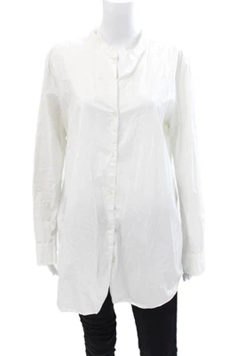 Camisa feminina padrão James Perse manga comprida com botões branca tamanho 3 - Imagem 1 de 4