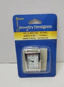 Darice Jewelry Designer Vintage rechteckiges Zifferblatt 1982-12 neu silberfarben - Bild 1 von 5