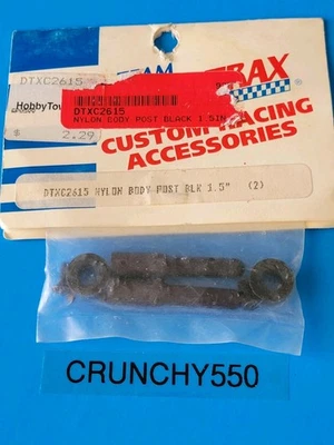 Vintage Duratrax Black Nylon Body Post (2) 1.5" with Hardware DTXC2615 RC Part - Image 1 of 3