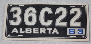 1953 Topps license plate gum card Alberta Canada - Picture 1 of 2