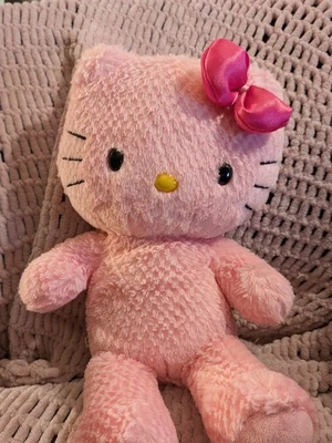 Build A Bear Hello Kitty Sanrio Peluche 18" Rosa Waffle Tela con Lazo 2011 BAB Foto 1 de 4