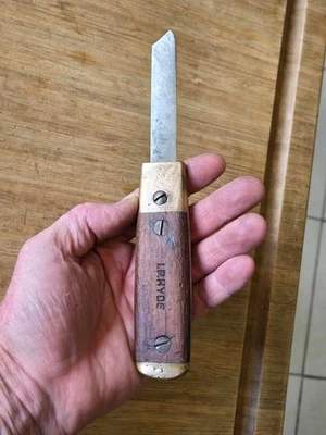 Старинный мельничный нож I P HYDE из дерева и латуни * коллекционный мельничный нож* - Изображение 1 из 4